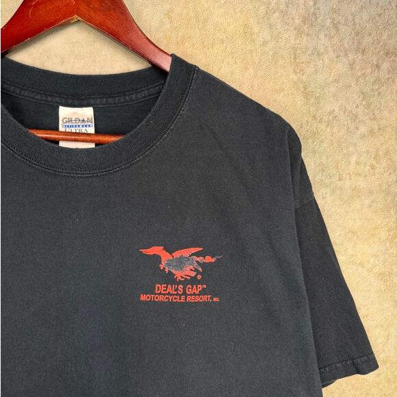 VTG Y2K Biker Snake Dragon T Shirt Sz XL Black Choppers Ride Deals Gap NC - Picture 6 of 7